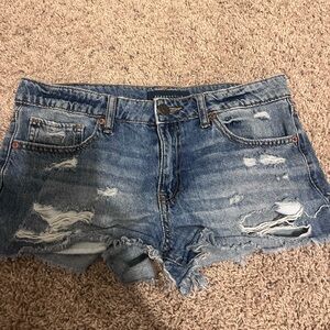 Aeropostale Blue Distressed Jean Shorts